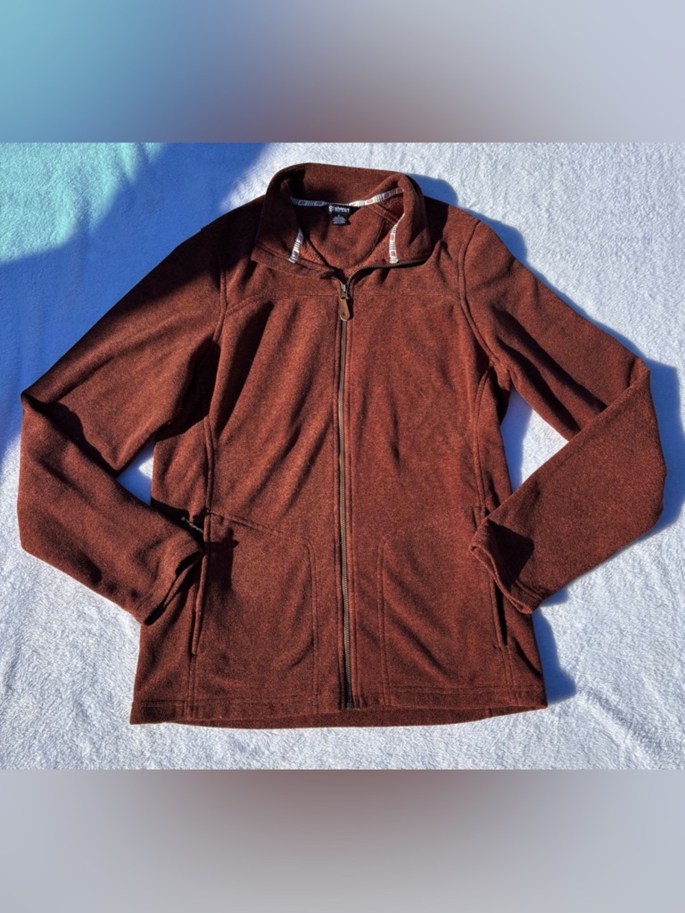 Columbia Zip-Up Fleece Jacket - Rust Brown